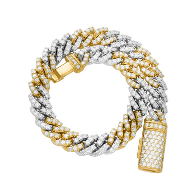 Diamond Cuban in 14k Two Tone Gold 5.31 Ctw